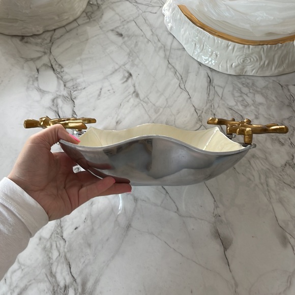 Ivory and gold decorative bowl - Picture 2 of 3